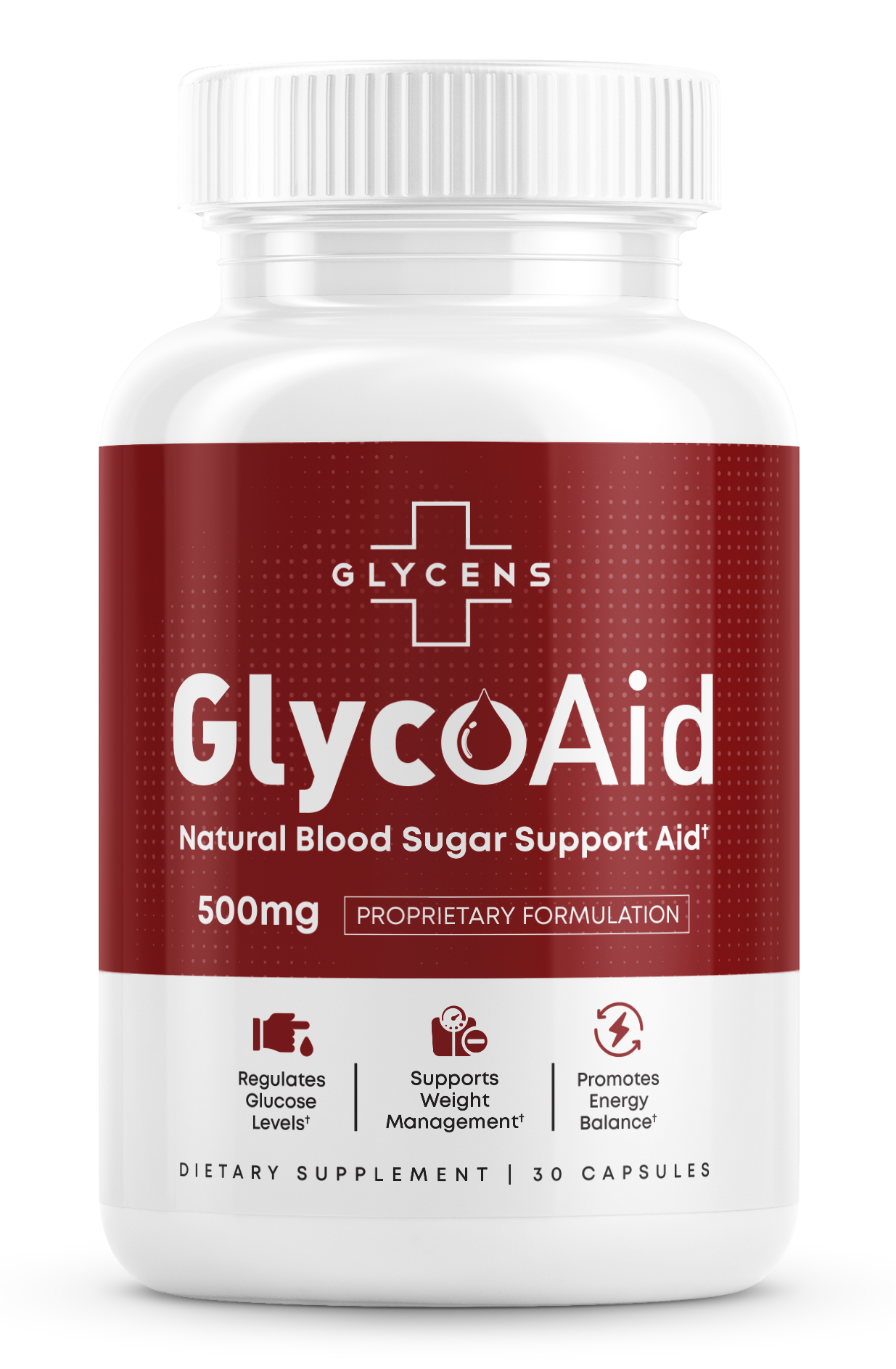 GlycoAid by Glycens &mdash; natural blood sugar support, 500mg, 30 capsules